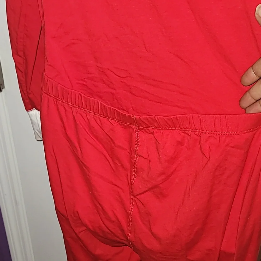 J. Crew Red Women's One Piece Reindeer Pajamas Sz: M - Picture 6 of 10